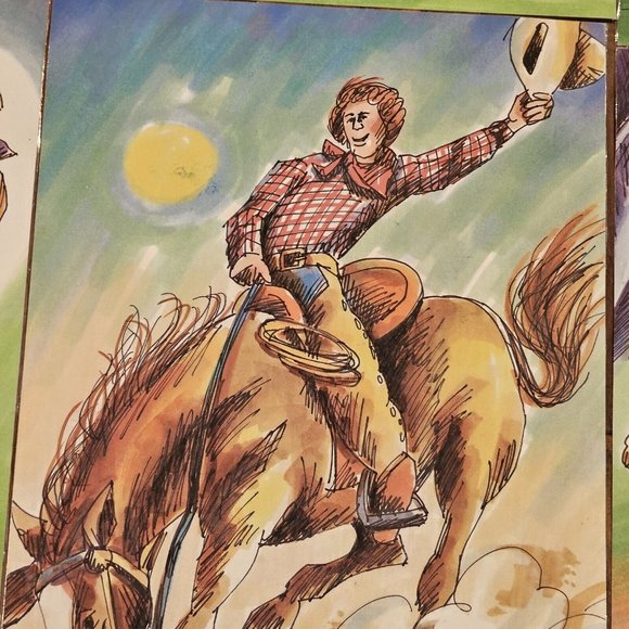 Retro Laminated Folk Tales Men Legend Wall Art Laminated Lot Of 8 12 x 16 Decor - Picture 8 of 12